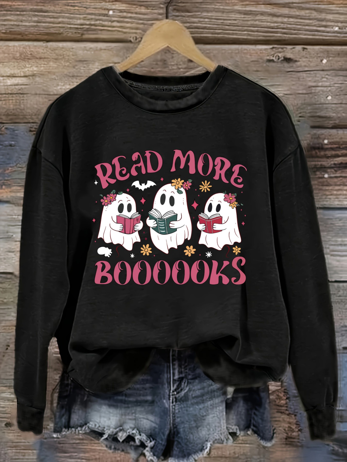 Books - تي شيرت نسائي كاجوال بأكمام طويلة