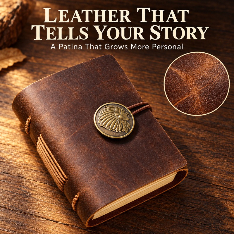 دفتر ملاحظات جلدي صغير مصنوع ي - مراجعة Vintage Leather Journal Notebook وسعره