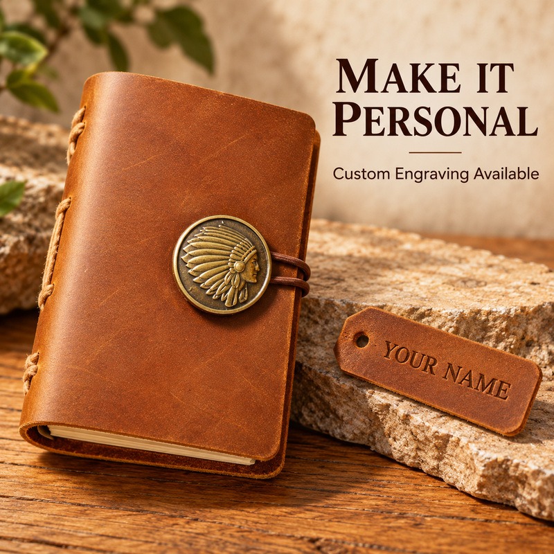 دفتر ملاحظات جلدي صغير مصنوع ي - مراجعة Vintage Leather Journal Notebook وسعره
