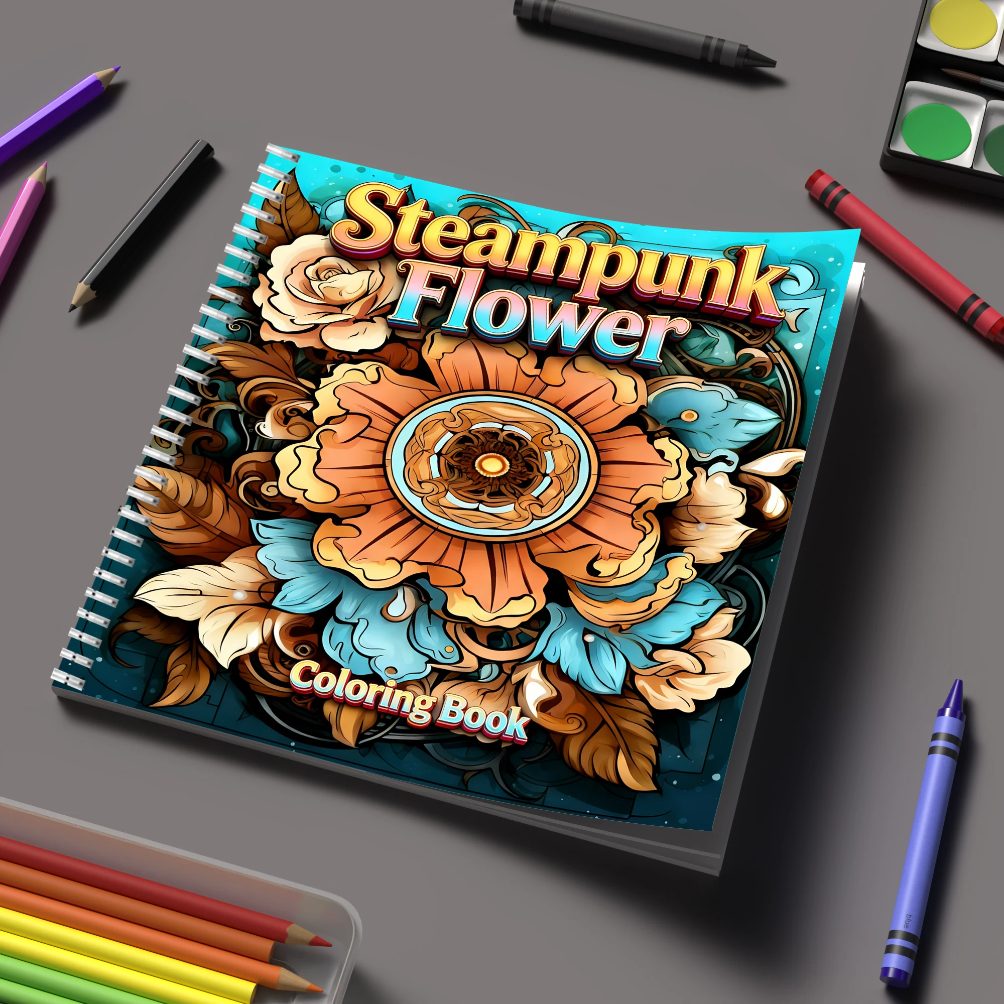 كتاب تلوين بتصميم زهور ستيمبان - مراجعة Adult Coloring Book Stress Relief وسعره