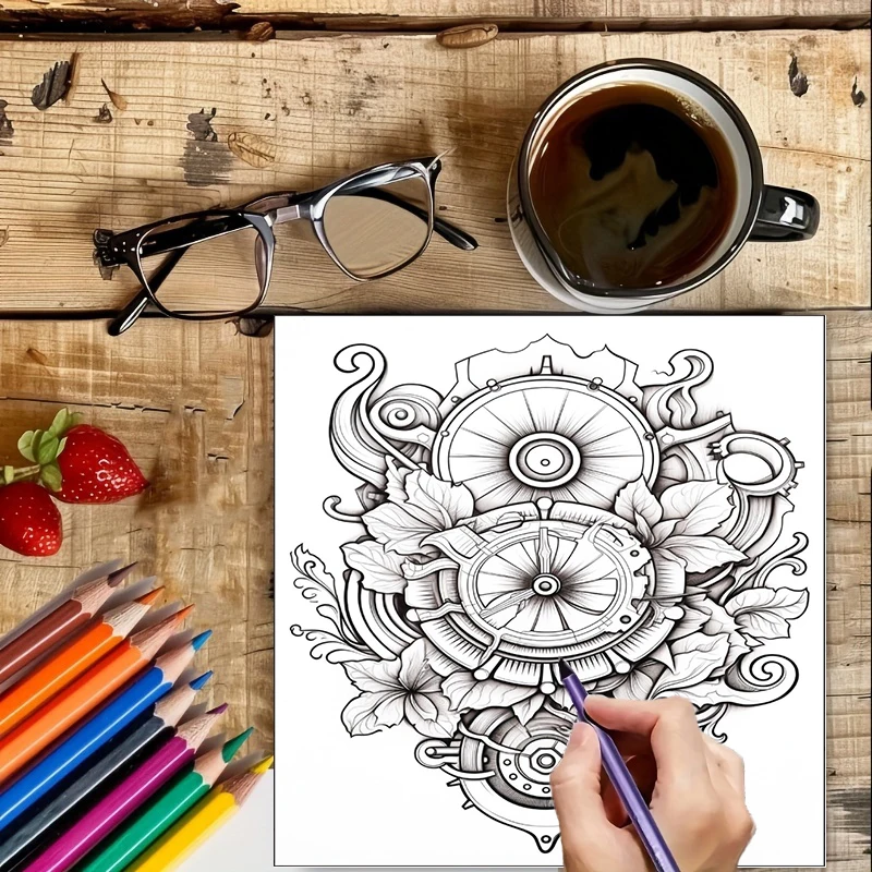 كتاب تلوين بتصميم زهور ستيمبان - مراجعة Adult Coloring Book Stress Relief وسعره