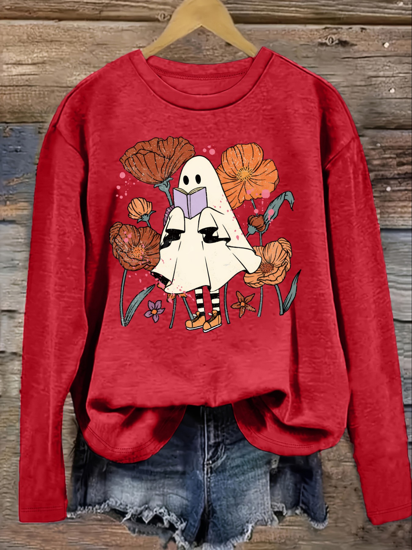 تي شيرت نسائي كاجوال بأكمام طو - مراجعة Books وسعره